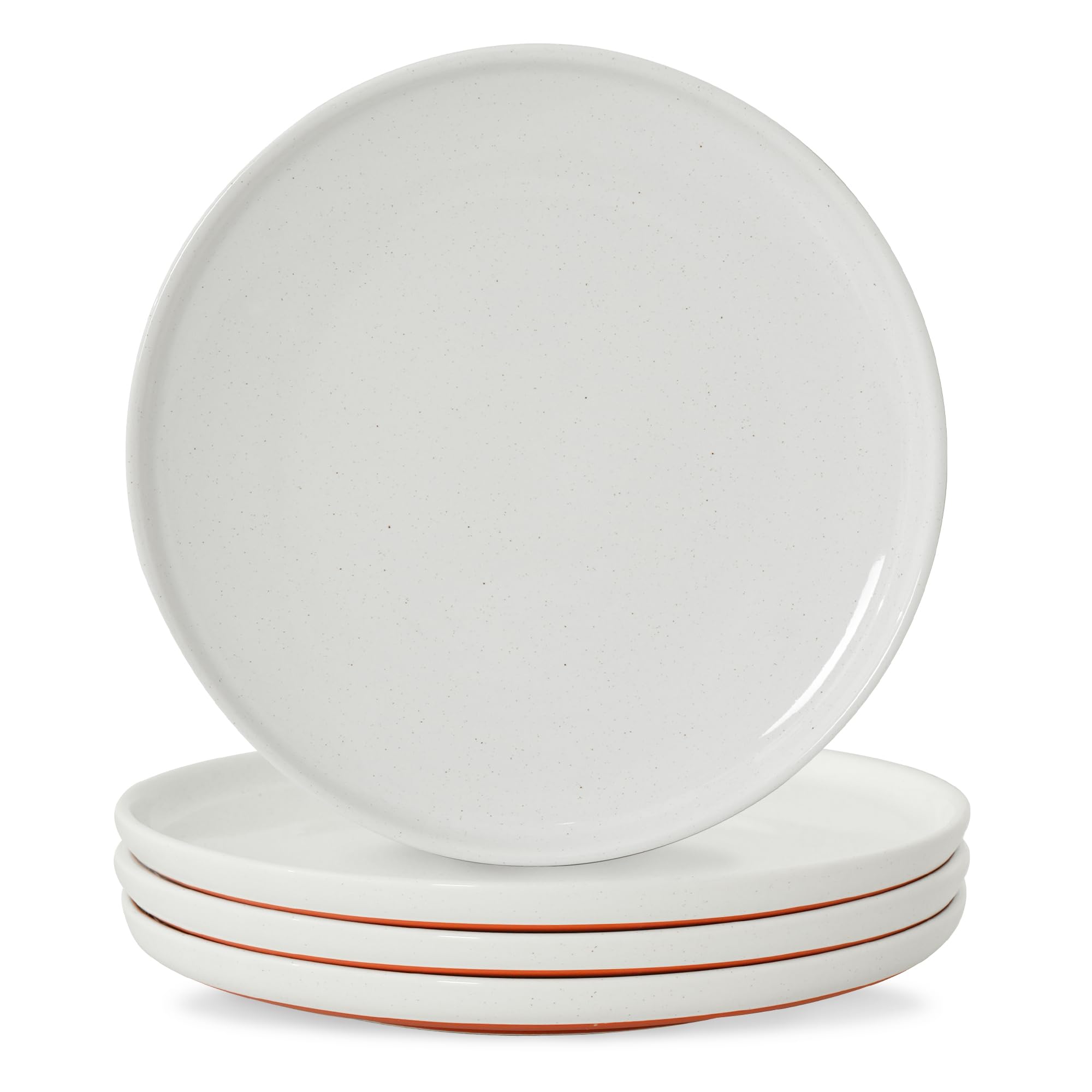 10.25-Inch Dinner Plates, Set of 4, Stardust Glaze White
