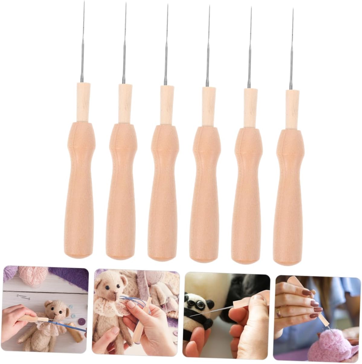 IWOWHERO Embroidery Felting Needles Set 6pcs Punch Needle Kit for Hand Sewing Craft Felting Supplies
