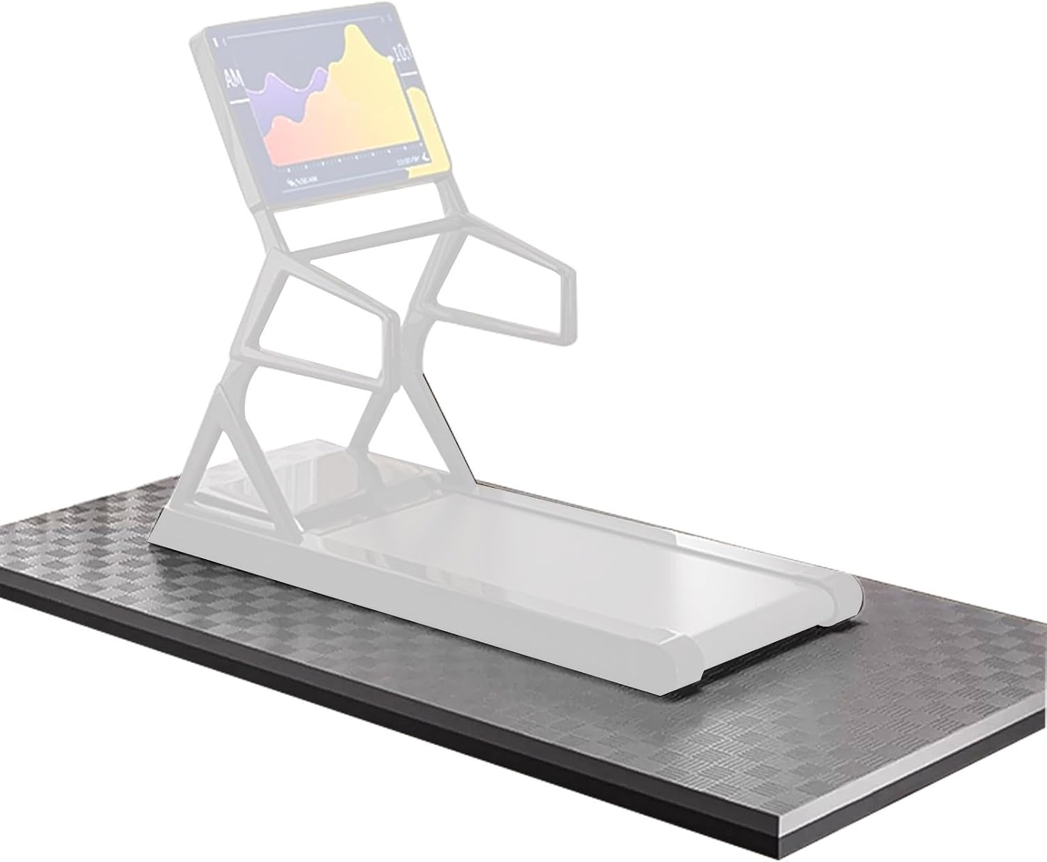 Treadmill Mat Noise Reduction Anti-Slip Exercise Bike Mat Floor Protector 2/2.5/3cm Thicken Fitness Equipment Mat for Home Gym(Yellow Black,3cm Thick)