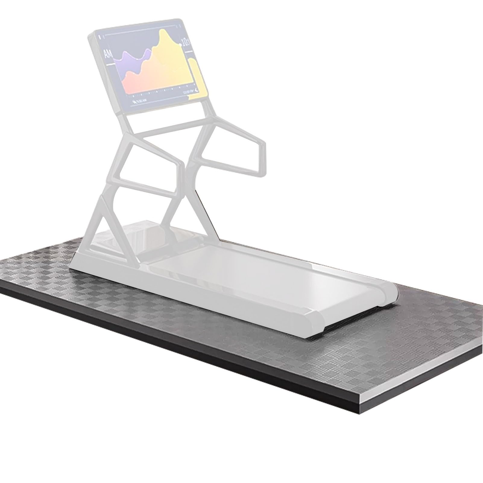 Tappetino per Tapis roulant Riduzione del Rumore Tappetino Antiscivolo per Cyclette Protezione per Pavimento 2/2,5/3 cm Addensare, Tappetino per Attrezzature Fitness per Palestra di casa(Black