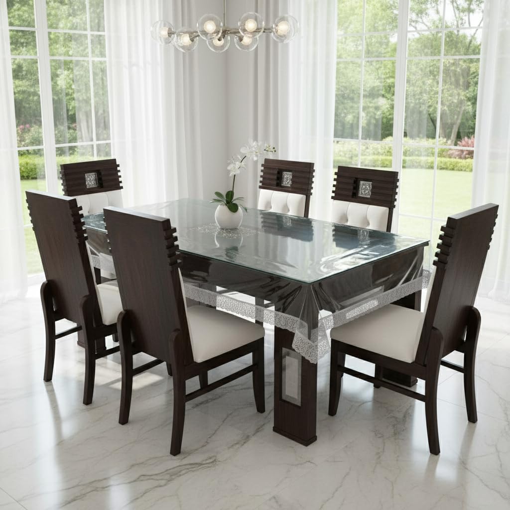 MoonWooden Sheesham Wooden Dining Table 6 Seater with White …