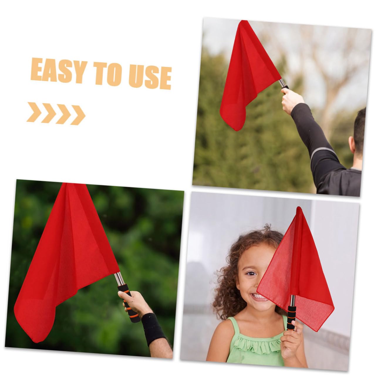 Yardwe Árbitro Silbato Electrico Camiseta De Árbitro Banderillas Fiesta Accesorios Deporte De Señal De Mano Árbitro Nylon Rojo