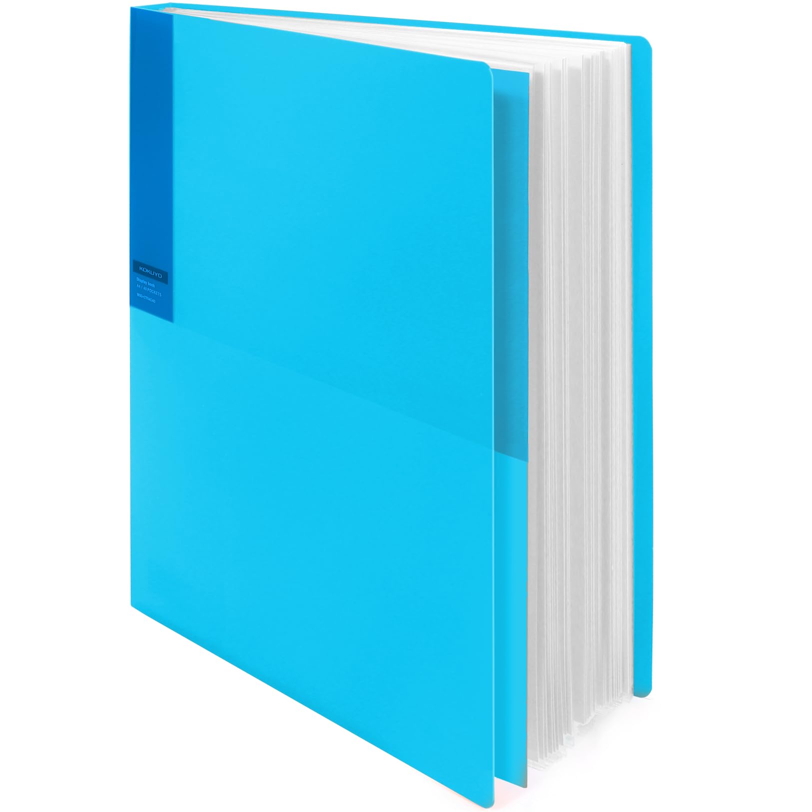 Classeur transparent porte-vues format A4 avec 40 pochettes bleu clair