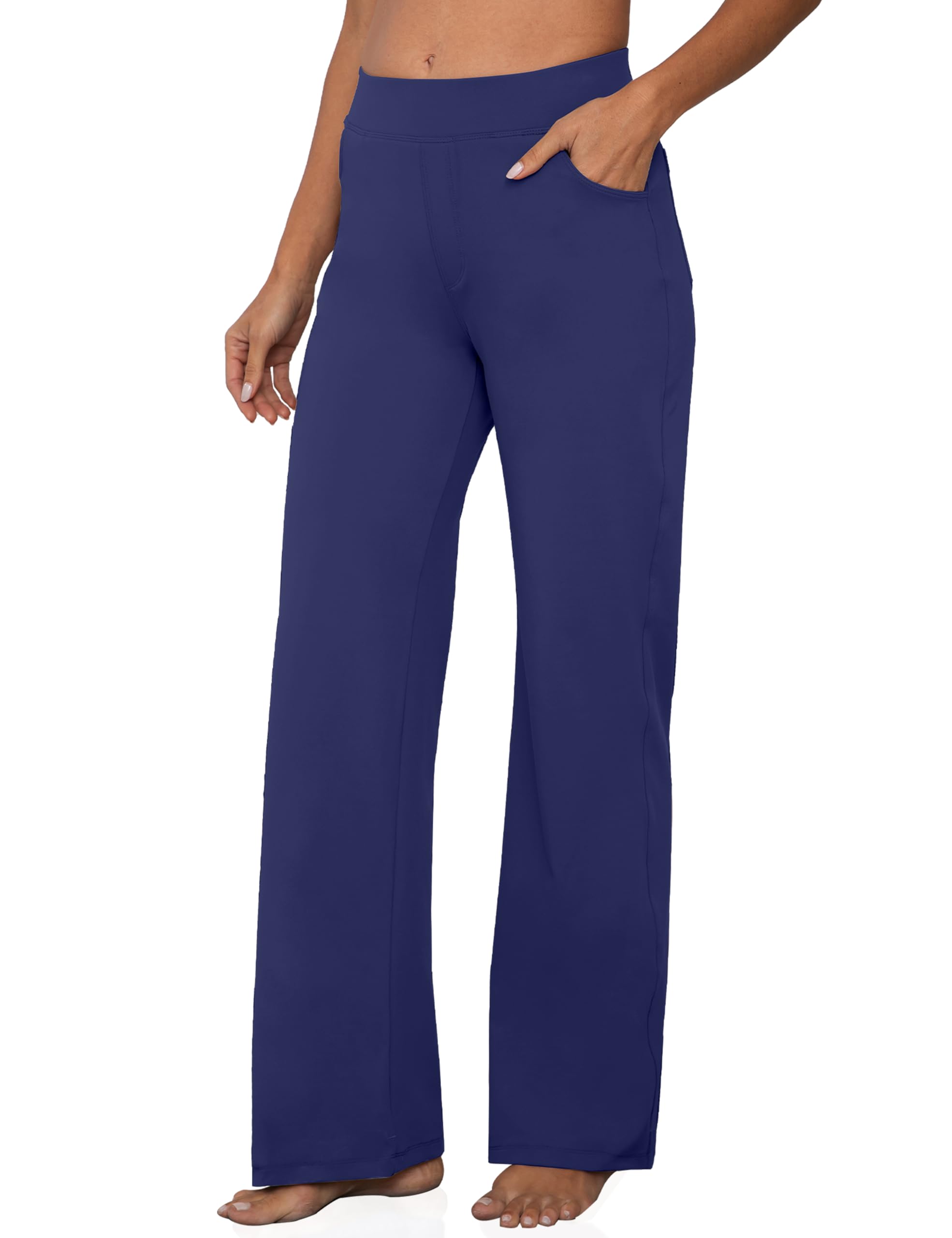 VOOVEEYA Wide Leg Pants for Women, Yoga Dress Pants with Pockets High Waist Casual Lounge Sweatpants Petite/Tall/Regular