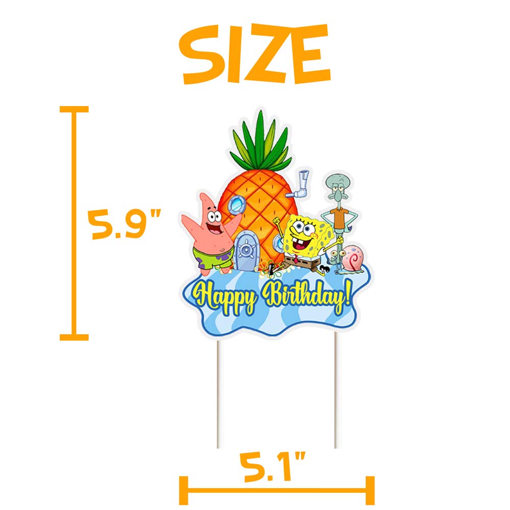 Toppers for Spongebob Cake Topper, Happy Birthday Cake Toppers, Cake