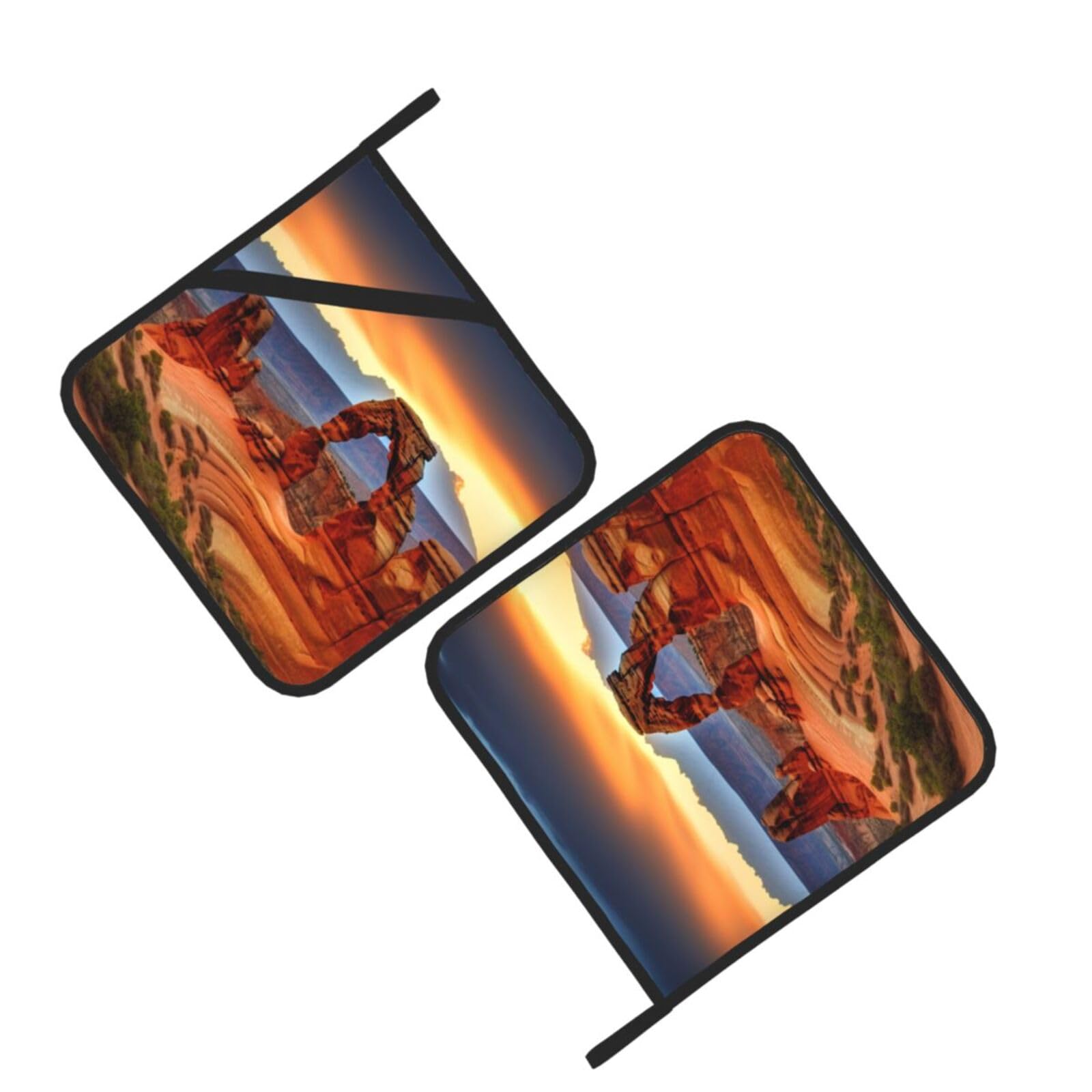 Arches National Park Print Pot Holders Set of 2 Kitchen Heat Resistant Potholder with Hanging Loop Waterproof Thickened Oven Hot Pad for Microwave BBQ Cooking Baking 8 x 8 Inch