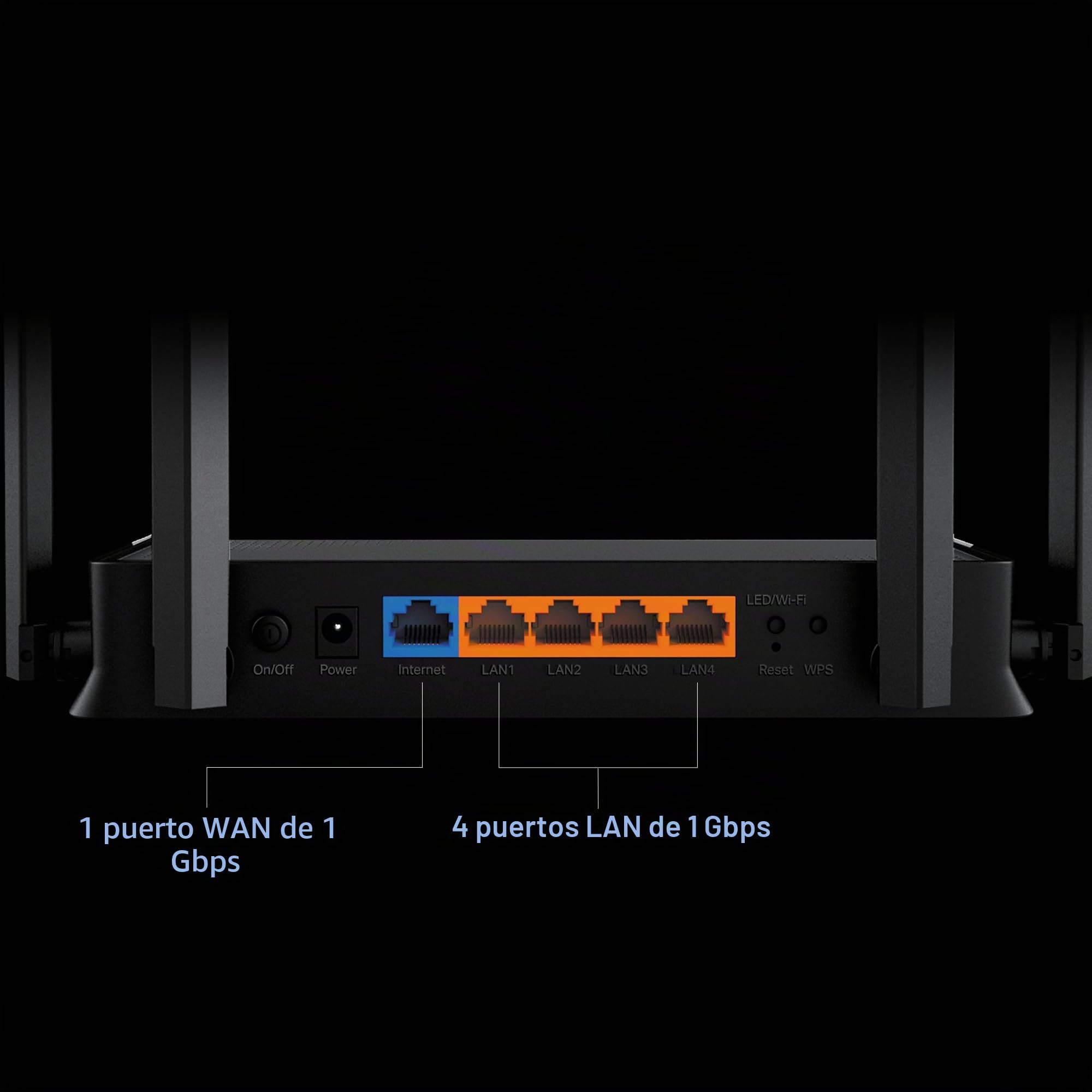 TP-Link Archer BE220 – Router Wi-Fi 7 BE3600 Dual Banda (hasta 3,6 Gbps), 5 Puertos Gigabit, 4 Antenas externas, Beamforming, MU-MIMO, OFDMA, EasyMesh, HomeShield, Ideal hogar y Gaming