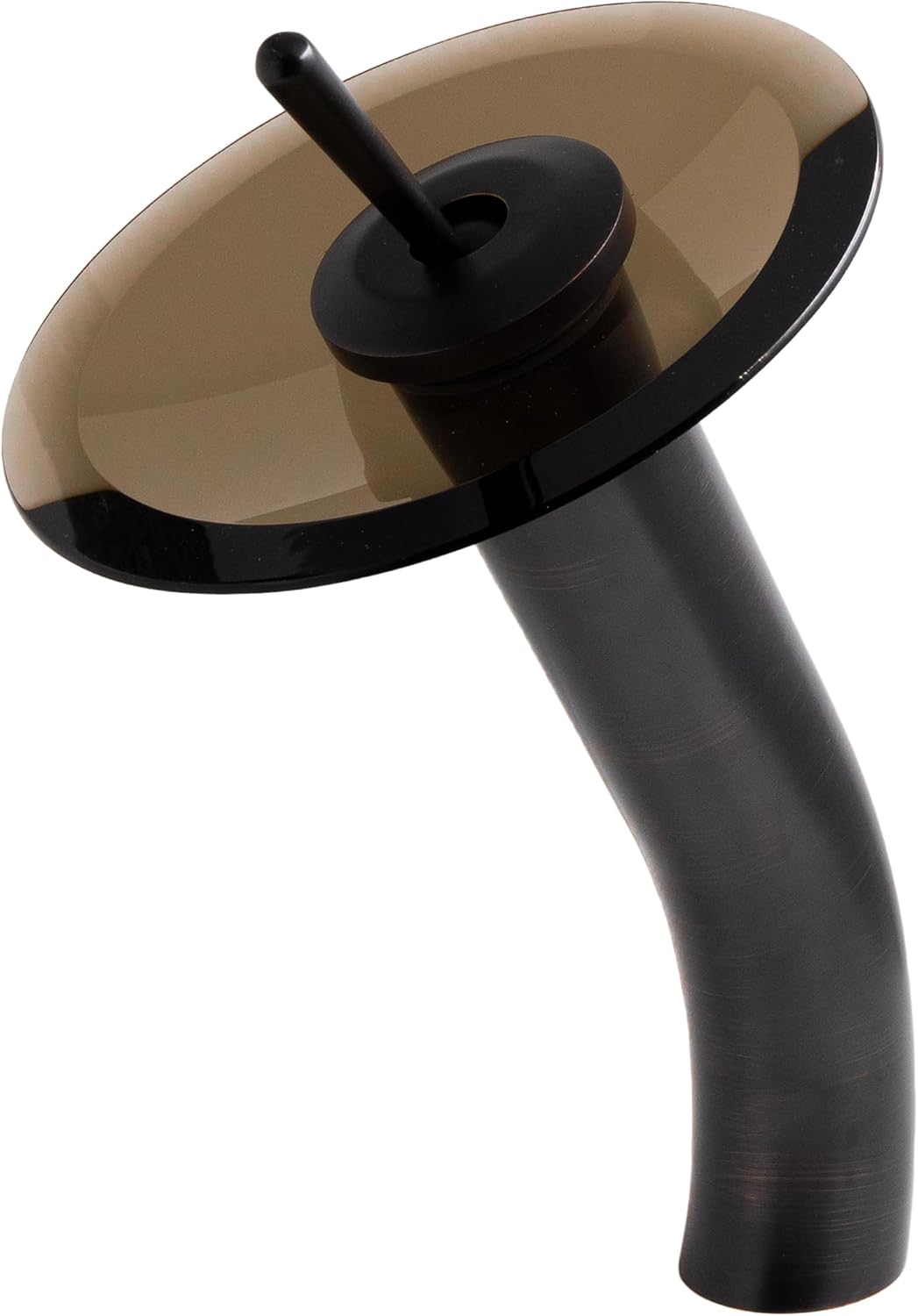 Novatto GF-001ORB-T Falls Single Lever Waterfall Vessel Faucet, Oil Rubbed Bronze/Tea Glass