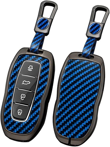 Miniatura 8 de ontto Soporte para llavero para Ford Equator 2022 2023, funda de metal para llave de automóvil, protección completa, patrón de carbono, funda para