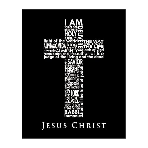 Names of Jesus - Cross Christian Wall Decor, Minimalist Decor Inspirational Wall Art, Modern Bible Inspired Print For Living Room Decor Aesthetic, Names of Jesus - Cross Christian Wall Decor, Minimalist Decor Inspirational Wall Art, Modern Bible Inspired Print For Living Room Decor Aesthetic,