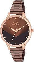 LOUIS DEVIN Brown Metal Chain Analog Wrist Watch for Women (Green/Blue/Brown Dial) | LD-CP188-BWCH