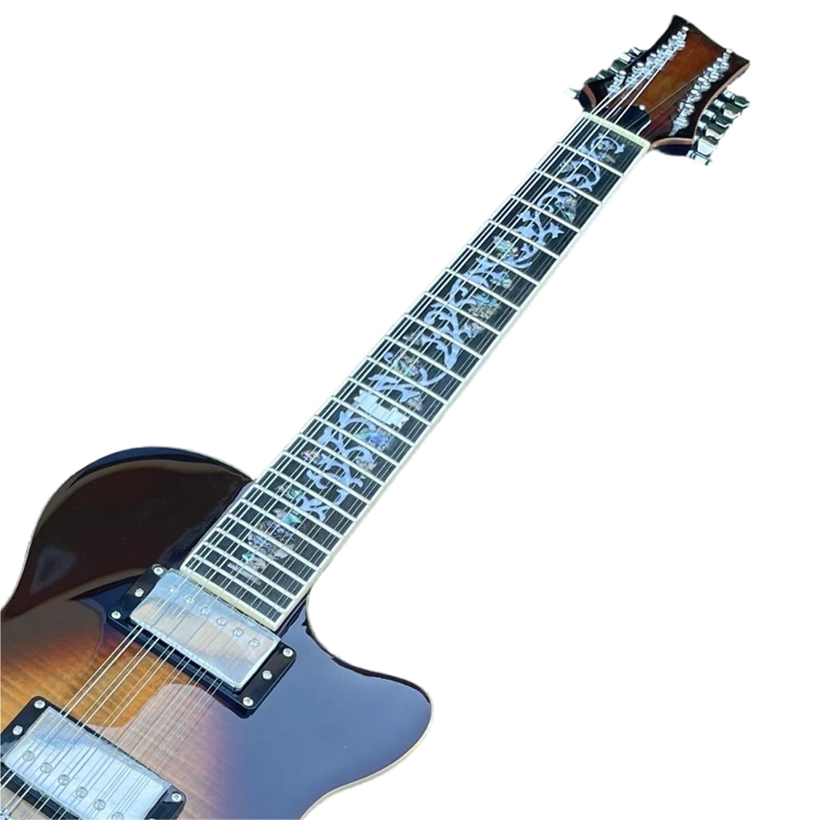Chitarra Elettrica Pickup Humbucker A Corpo Semi Cavo Per Chitarra Elettrica A 12 Corde Hardware Cromato