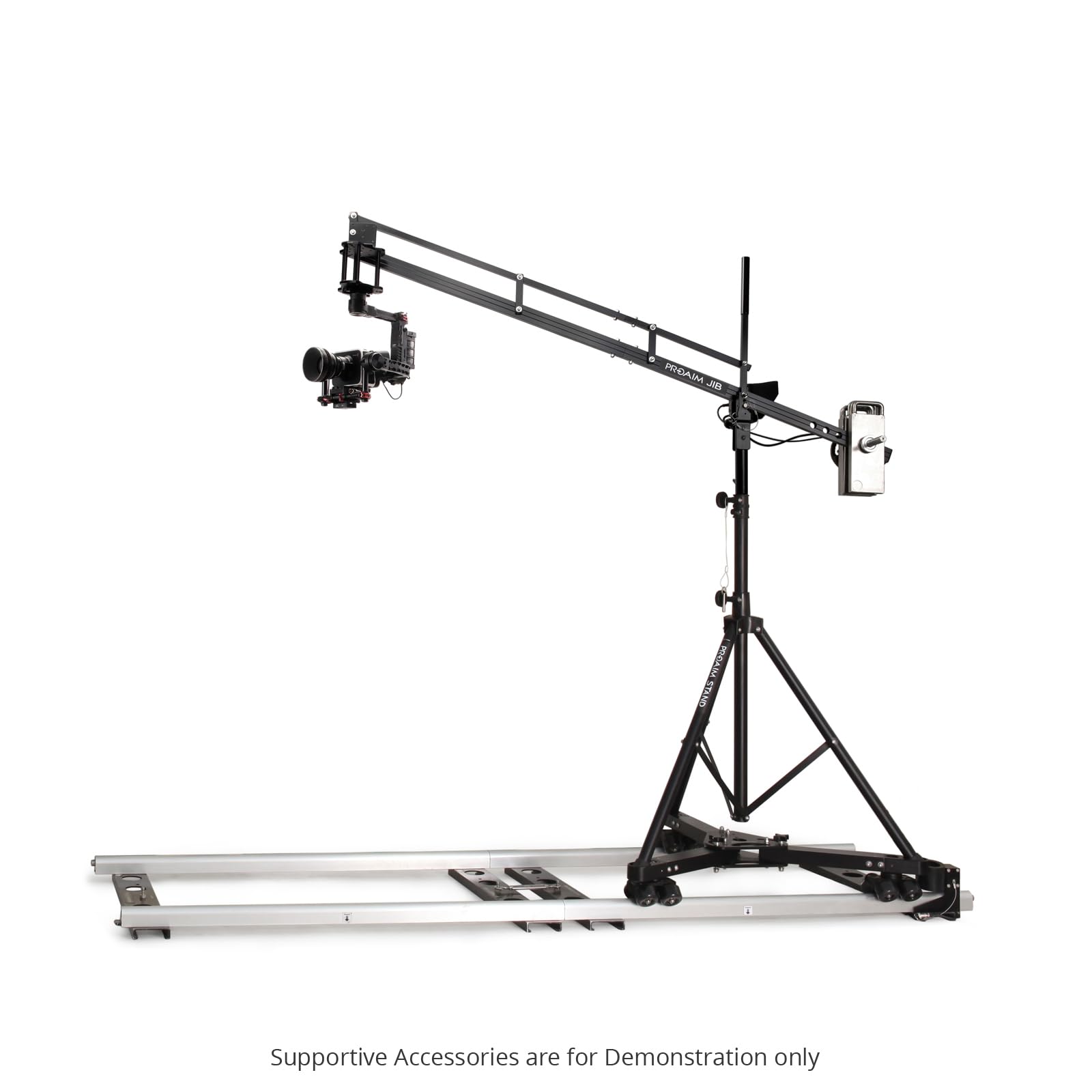Grúa Pluma PROAIM de 2,7 m para cámara de Video con Soporte. para cardanes, Giro e inclinación y Cabezal Fluido. Carga útil de hasta 8 kg (17,6 LB) (P-9-TS)