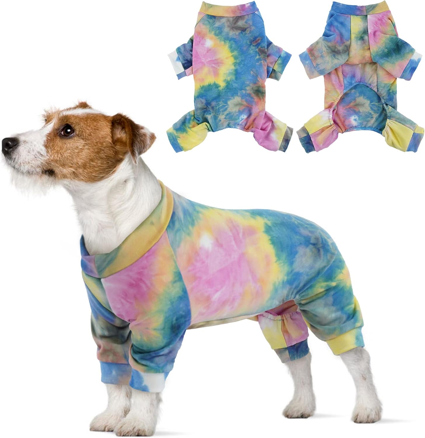 Traje de Recuperación Perro, Onesie Cirugía con Piernas Mangas Largas Pijama Mono de Cobertura Completa para Perro Body 4 Piernas Postoperatorio para Perros Machos Hembras(M)