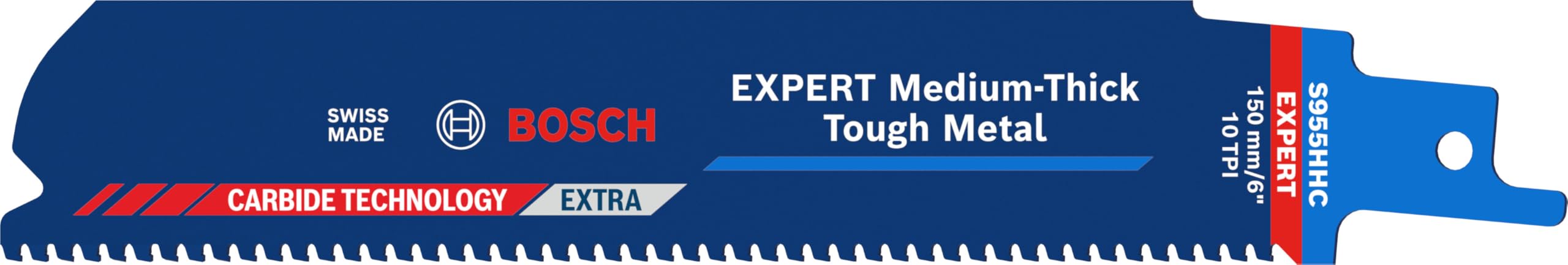Bosch 10x Lama EXPERT Medium-Thick Tough Metal S955HHC (per Acciaio, Tubi in acciaio inossidabile, Lunghezza 150 mm, Professional Accessorio Sega universale)