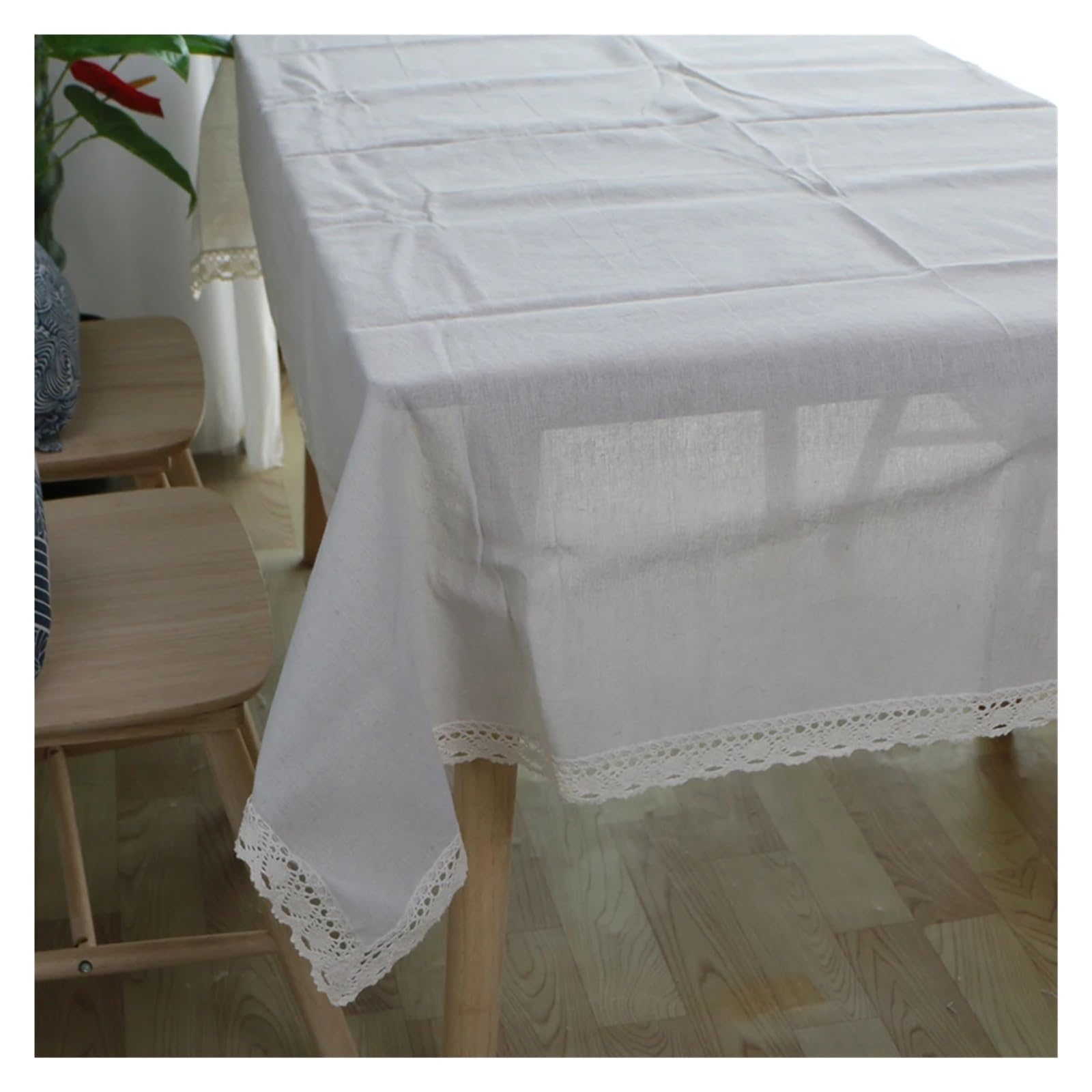 Nappe rectangulaire blanc laine 140x220cm pour nappe de cuisine et décor de mariage