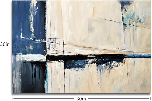 Miniatura 642 de Lienzo artístico para pared, pinturas de arte abstracto, fantasía azul, grafiti colorido sobre fondo blanco; decoración artística moderna para sala