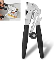 LEXICHER Heavy Duty Manual Can Opener with Magnet - Smooth Edge, Long Handles for Large Cans, Arthritis-Friendly