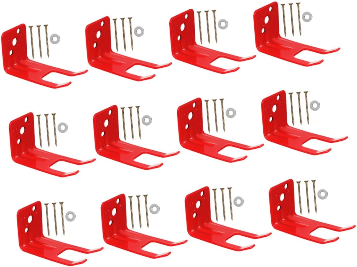 Fire Extinguisher Wall Mount Bracket Featuring Locking Slot Design Compact Red Metal Holder for Reliable Fire Extinguisher Storage Easy Installation Multiple Wall Surfaces