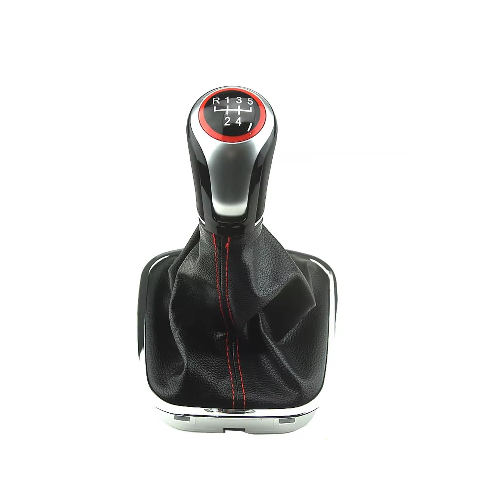 Efddtbhe One Color Compatible With Vw For Polo 6R 6C Hatchback Sedan 2011-2019 Gear Shift Knob 5/6 Speed Level Change Knob With Gaiter Boot Cover Shifter Handle(5 Speed)