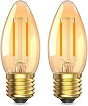 Klarlight E27 LED Light Bulb Warm White 2200 K, 2.5 W E27 Vintage Decorative C35 LED Indoor Filament Bulb, 20 W Equivalent, Non-Dimmable, Pack of 2