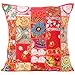 Eyes of India - de Colores Patchwork Almohada Decorativa Sofá Funda de Cojín Sofá Manta Indio Bohemia de Colores Bohemio Cubierta - Rojo, 28 X 28 in. (70 X 70 cm)