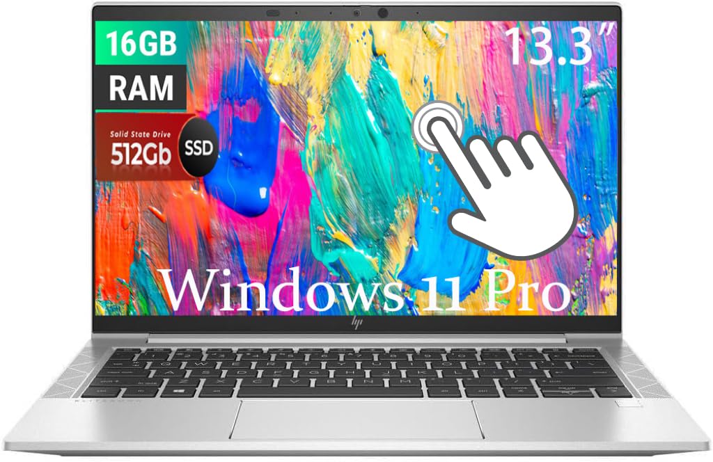 HP EliteBook 830 G7 Touchscreen Laptop Business, FHD de 13.3"(1920 x 1080), Intel Core i7-10610U, 16GB RAM, 512GB SSD, Teclado QWERTY, Windows 11 Pro(renovado)