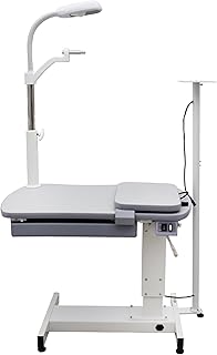 TECHTONGDA Automatic Optical Optometry Table Motorized Instrument Electric Lift Stand Adjustable Height for Optometry Keratometer Phoropter Ophthalmic Instruments Load 165LBs with Projector Stand