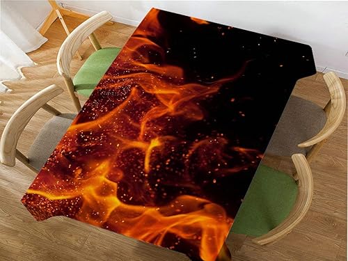 Miniatura 3 de Moslion Mantel rectangular decorativo simple y fresco con llama para comedor, barbacoa, picnic, mesa de café, 60 x 84 pulgadas