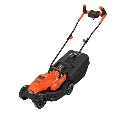 BLACK+DECKER BEMW451BH-B1 1200W Electric Lawn Mower With Bike Handle, 13" (33cm) Winged Blade,Max. Mowing Area 300 Meter