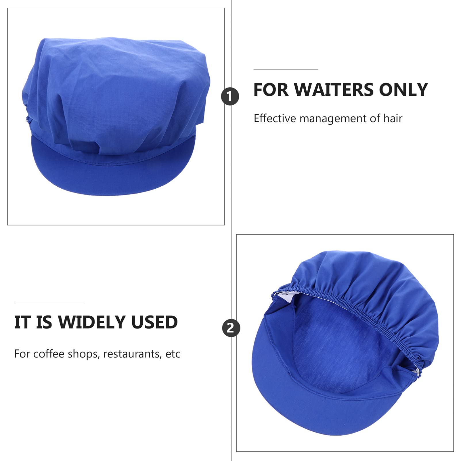 HEALLILY Chef Cap Cappello Elastico in Cotone Traspirante per Cucina Uomini Donne Blu