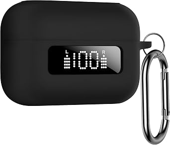 Geiomoo Silicone Case for TOZO NC3, Soft Flexible Scratch Resistant Protective Cover with Carabiner Black