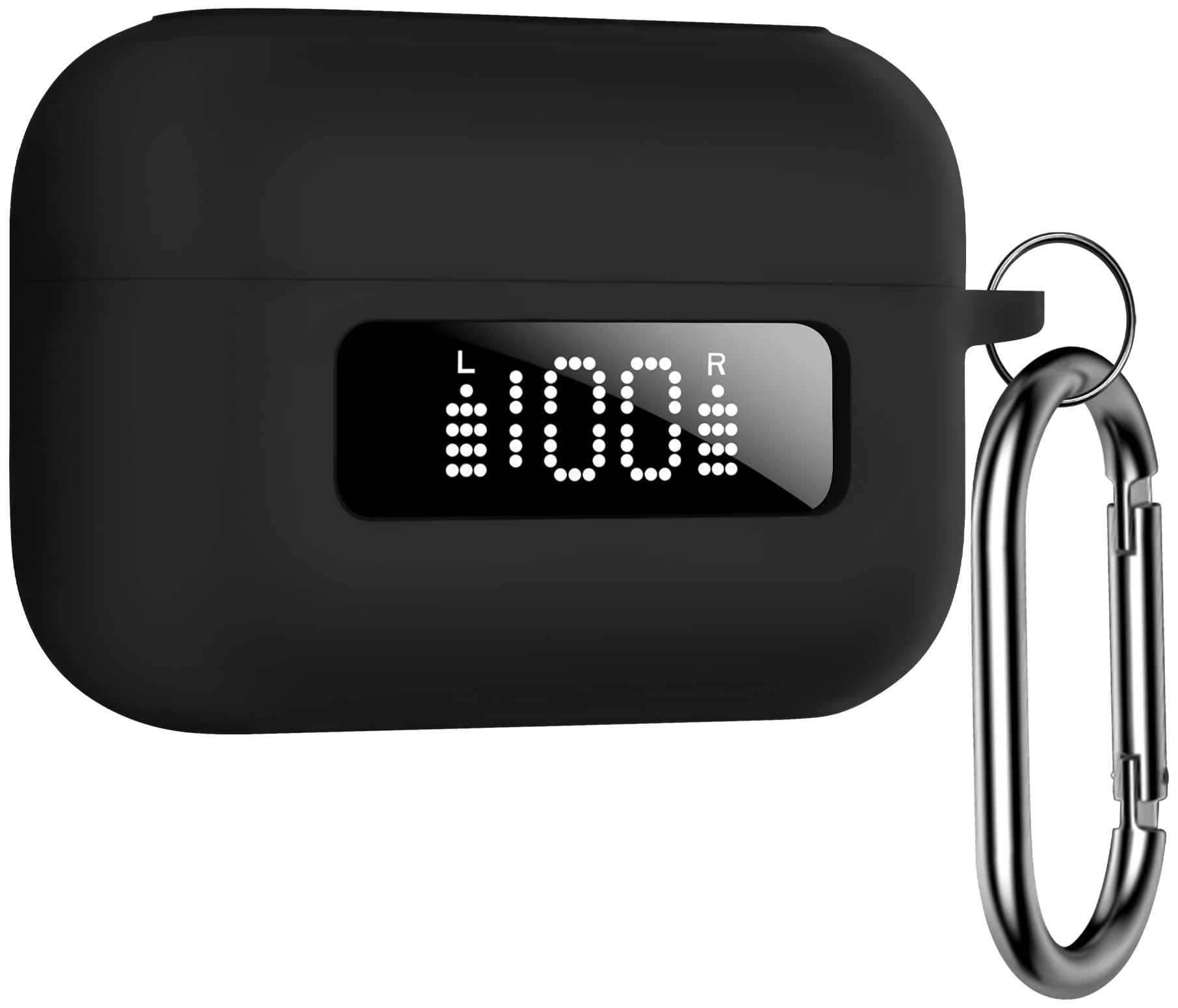 Geiomoo Silicone Case for TOZO NC3, Soft Flexible Scratch Resistant Protective Cover with Carabiner (Black)