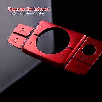 8pcs Compatible with Mazda 3 CX-30 CX-50 2025 2024 2023 2022 2021 2020 Accessories Car Center Console Cover Gears Gear Panel Gear Shift Knob Button Cover Trims -Red