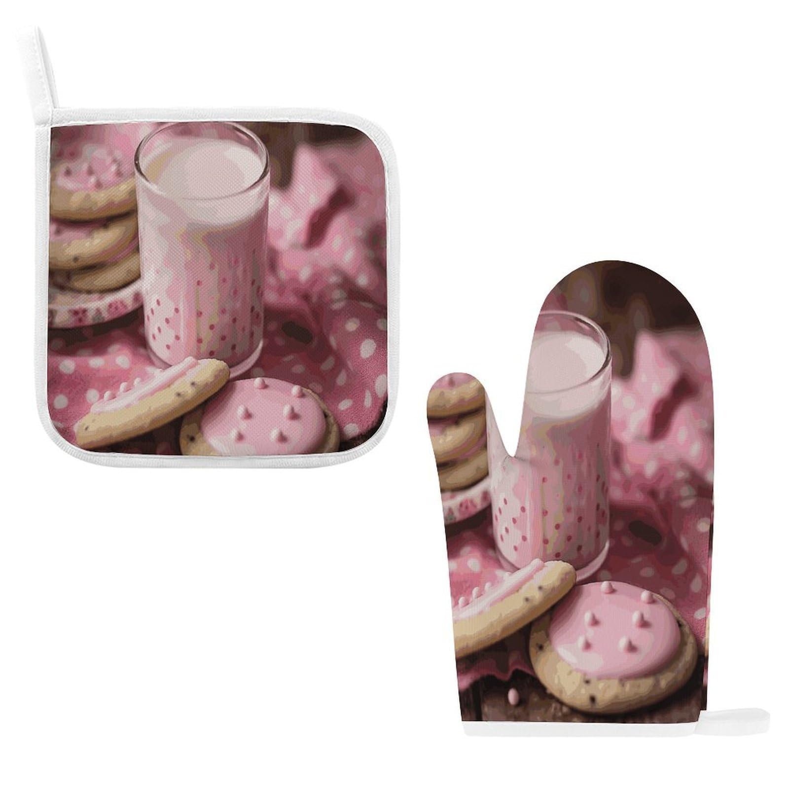 Btcowzrv Style Hot Milk And Biscuits Oven Mitts And Pot Holders 2Pcs Set