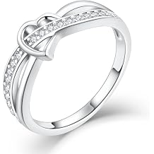 STARCHENIE Infinity Heart Ring for Women 925 Sterling Silver Promise Ring Size 5-10