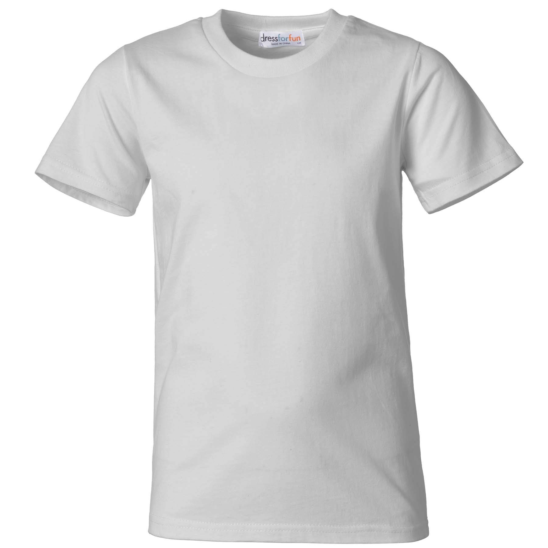 dressforfun 901032 Kinder T-Shirt, Basic Shirt mit Rundhalsausschnitt, Baumwolle - Diverse Farben und Größen -