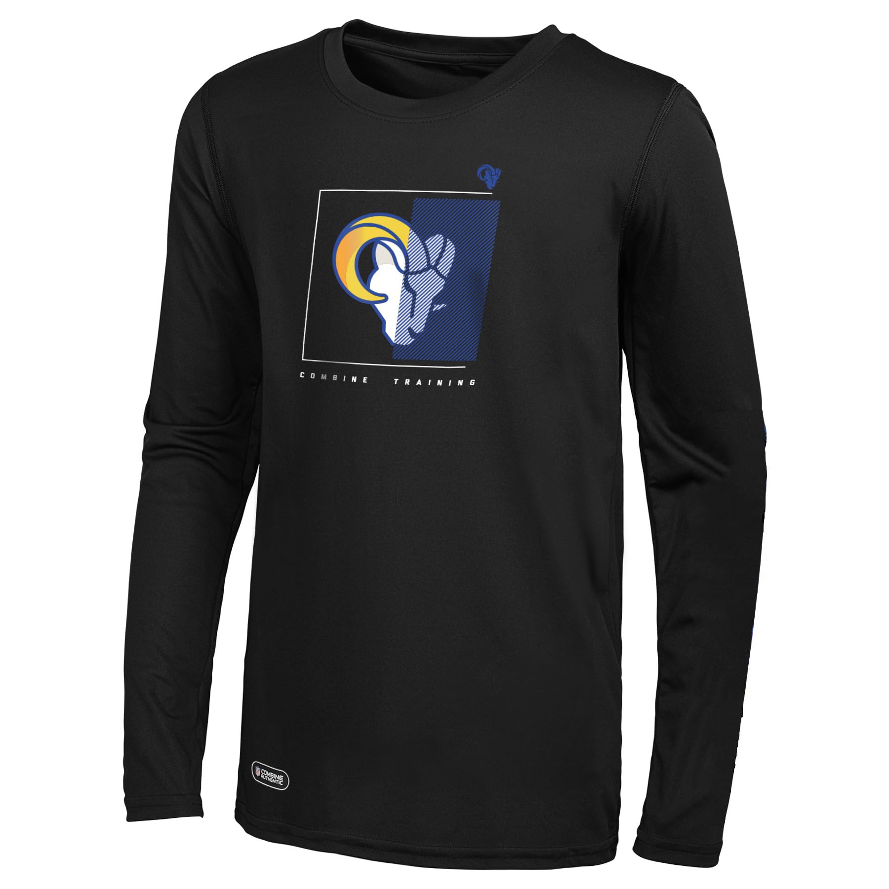Outerstuff NFL Men's Too Tough Long Sleeve Dri-Tek T-Shirt, Los Angeles Rams, X-Large Team Color