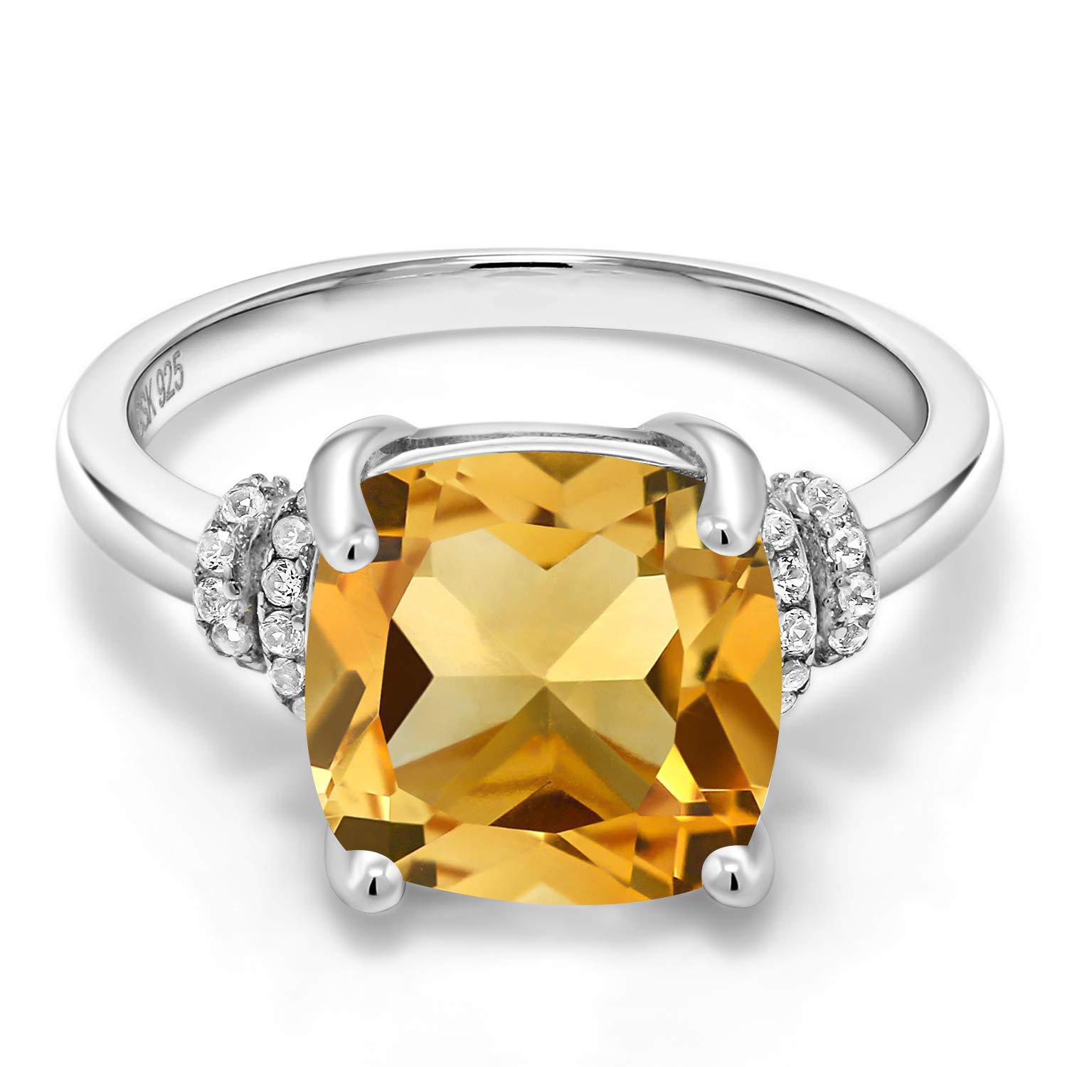 ⭐︎【天然】シトリン リング s925 18x13mm Amazon | [Gem Stone King] 3.51カラット 天然 シトリン リング