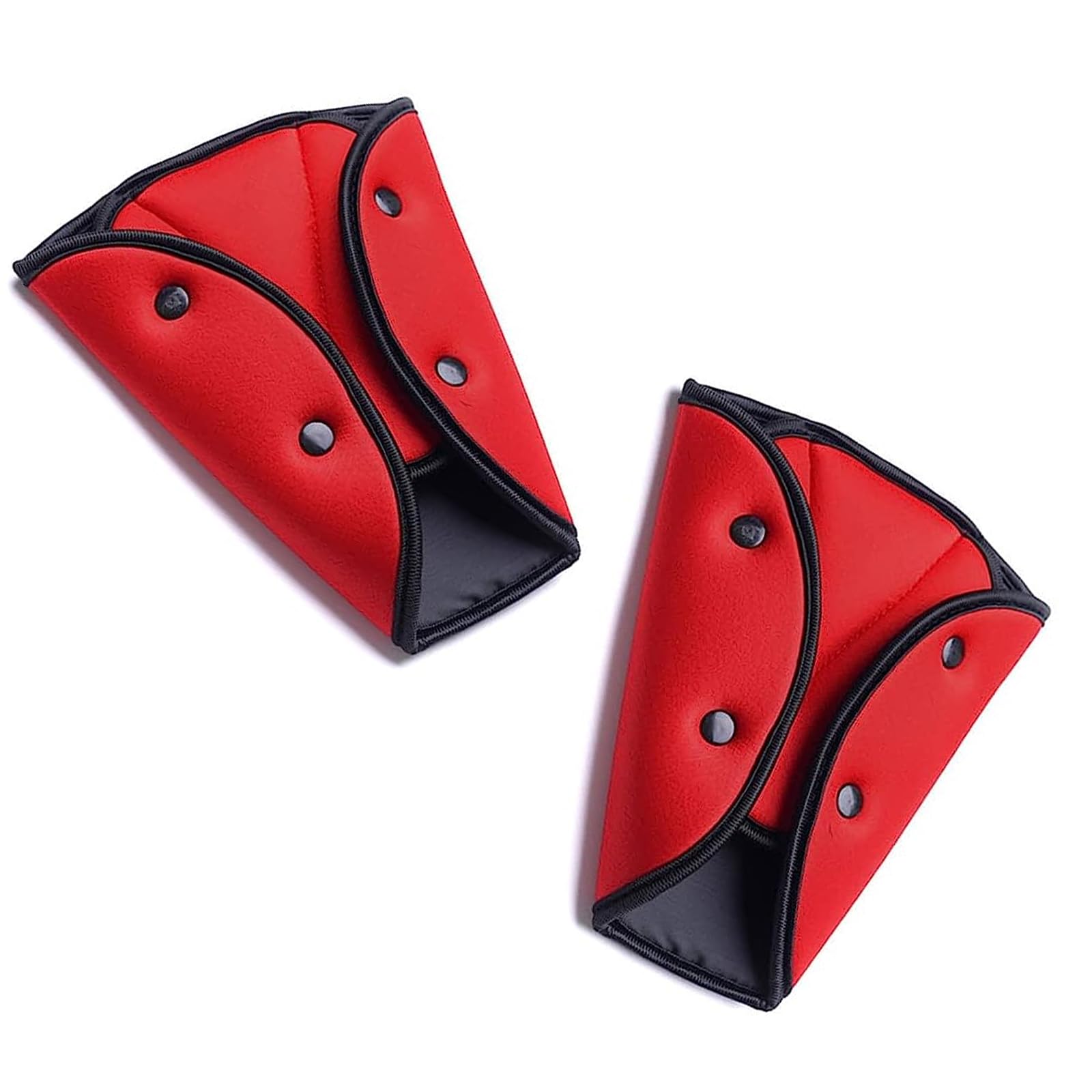 cueclue Pack-2 Seat Belt Adjuster for Kids, Car Triangle Seatbelt Adjuster for Adult Children, Harness Shoulder Neck Strap Adjuster, Auto Safety Cover Strap Pad (Red)