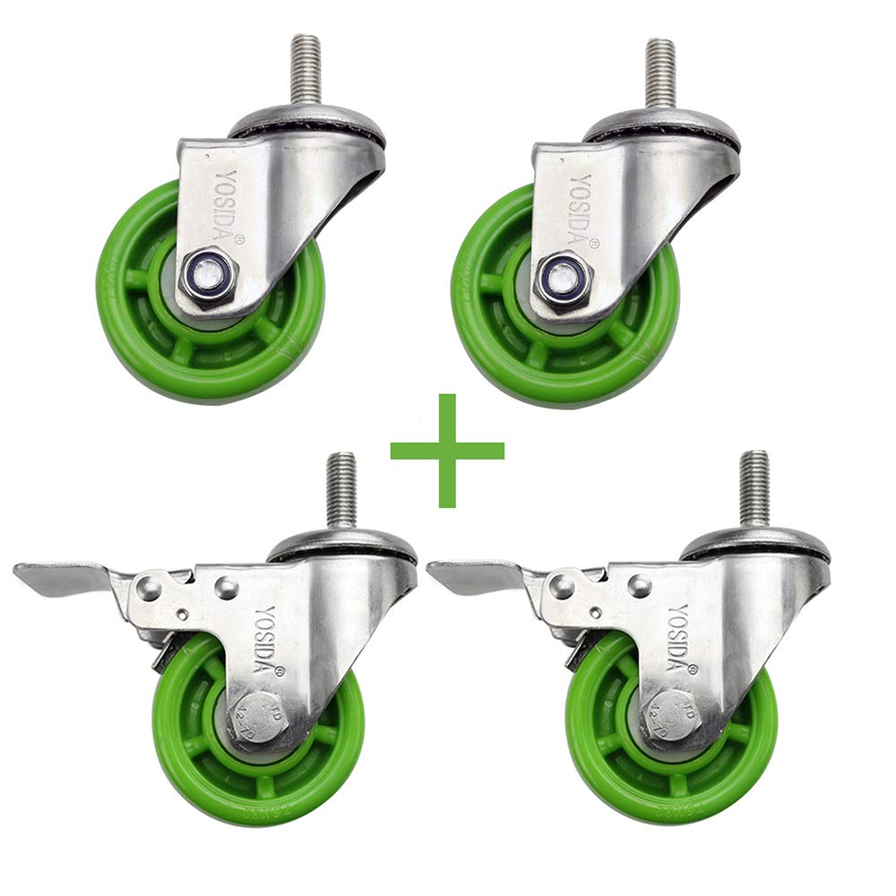 Roulettes pivotantes M12 robustes pour meuble d'atelier lourd