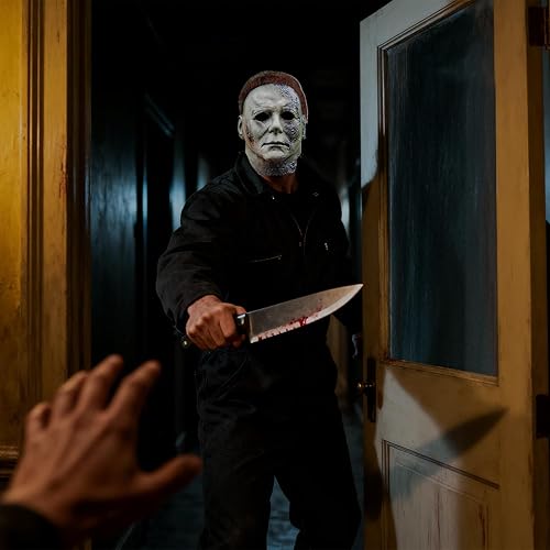 Miniatura 6 de Máscara de Michael Myers para adultos, máscara aterradora de Halloween, cara de terror para Halloween, mascarada, cosplay, fiesta, disfraz de miedo