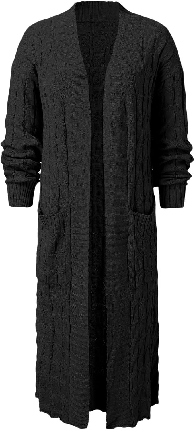 WYTong Women's Cardigan Sweaters Casual Open Front Long Cardigan Sweater Plus Size Long Sleeve Cardigans Outwear