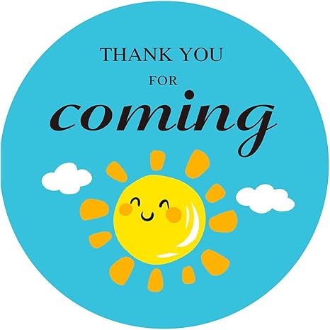 MAGJUCHE Sun Clouds Thank You Stickers, You are My Sunshine Baby Shower Birthday Party Favors Sticker Labels, 2 Inch, 40-Pack