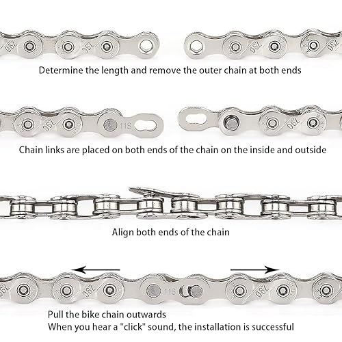 Miniatura 6 de Kigauru 10 pares de eslabones de cadena de 11 velocidades para bicicleta conector universal de cadena de bicicleta hebilla mágica ligera eslabones