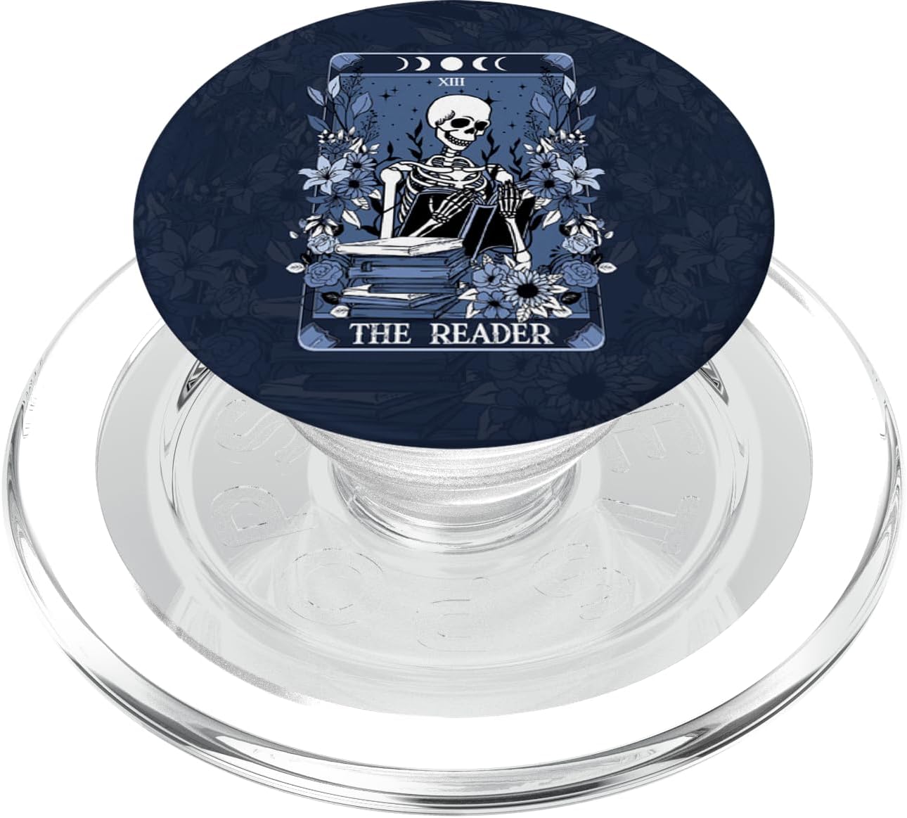 The Reader Tarot Card Skeleton Reading Book Lover Bookworm PopSockets PopWallet for MagSafe