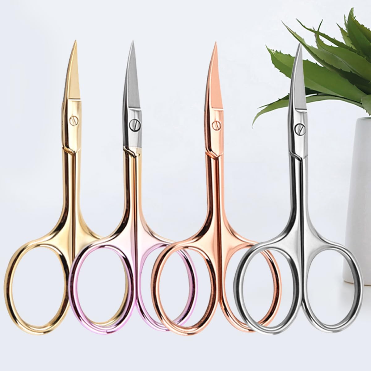 Didiseaon 8pezzi Forbici Colorate Acciaio Inossidabile Per Barba e Sopracciglia Strumenti Per Parrucchiere e Uso Domestico Colori Random Affilate e Precise Per Rifinitura