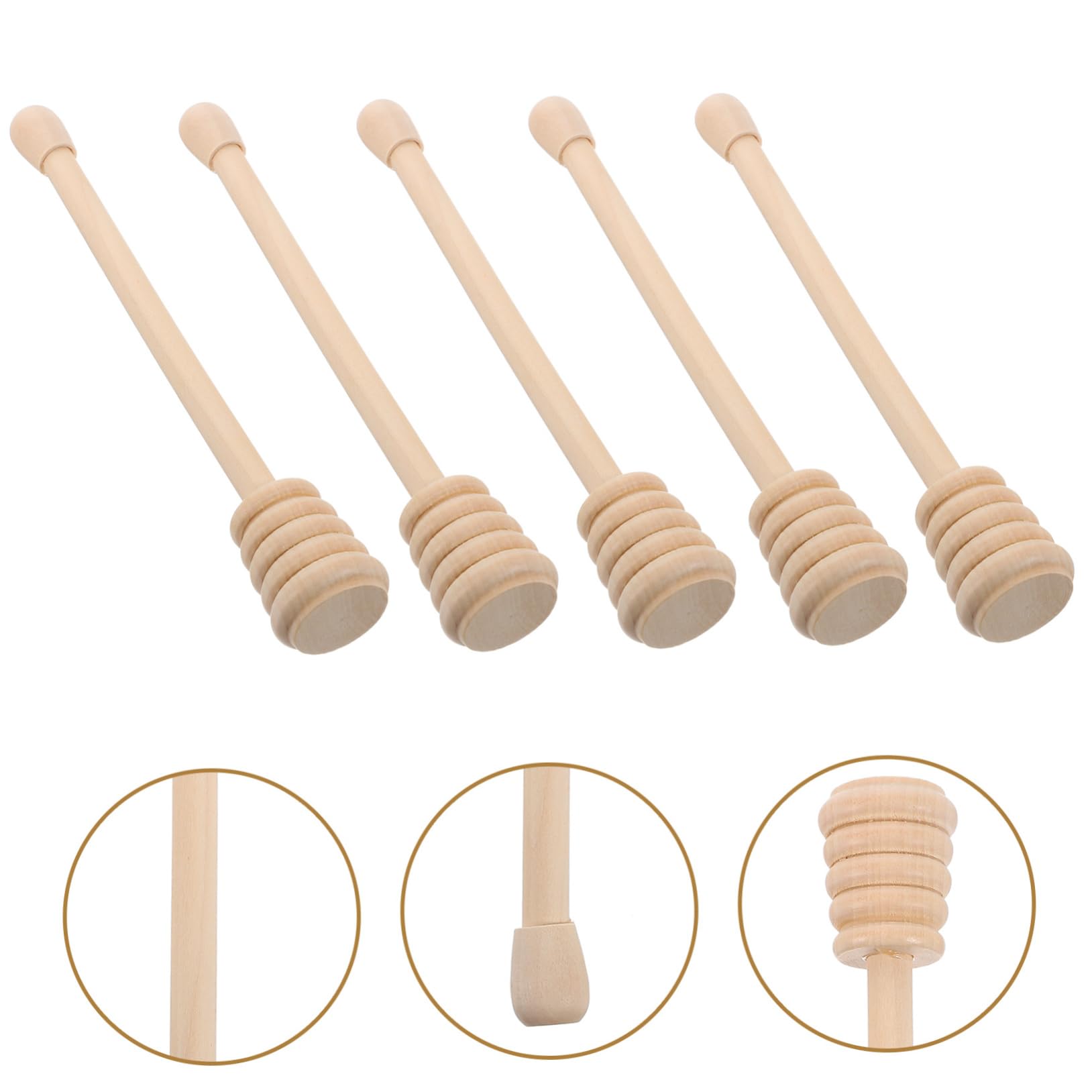 HOLIDYOYO 12pcs Stirring Rod Honey Stir Stick Honey Wand Stick Honey Spreader Honey Server Mini Honeycomb Stick Honey Spoon Honey Dropper Honey Mixing Sticks Tirrer Jam Wooden re-usable