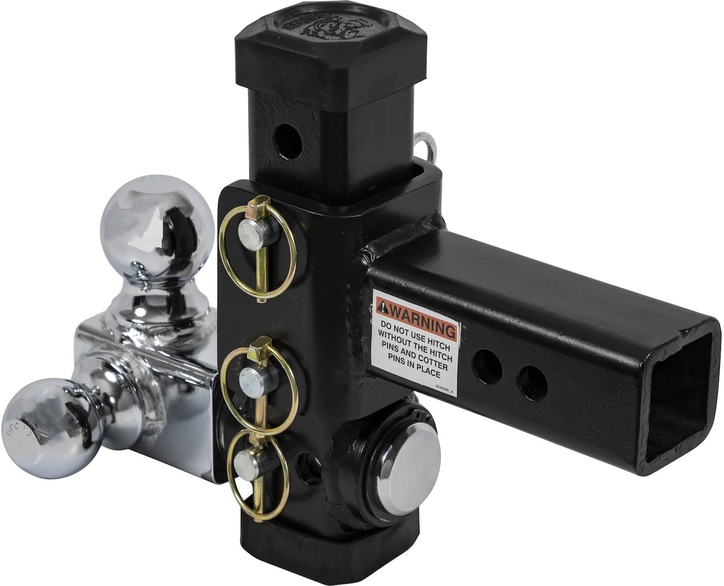 Buyers Products 1802500 Adjustable Tri-Ball Hitch with Chrome Towing Balls, for 2-1/2 Inch Hitch Receivers, Towing Accessories for Trucks & Trailers