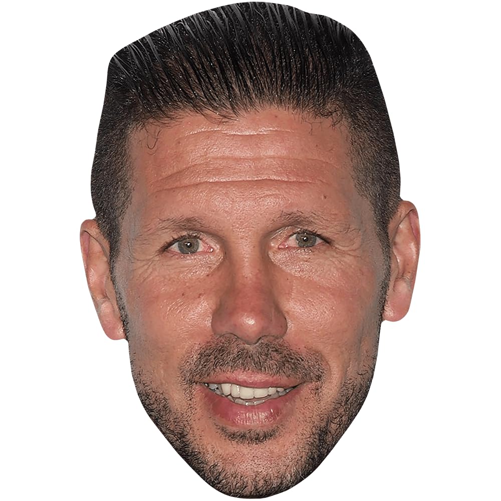 Celebrity Cutouts Lifelike Diego Simeone (Beard) Celebrity Mask, Flat Card Face, Fancy Dress Mask